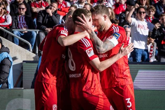2 Soccer Bundesliga 1 FC Köln Fortuna Düsseldorf, 23 02 2025 Penalty converted and cheering to 1 1 by Isak Bergmann Johannesson Fortuna Düsseldorf, 8 Cologne, 23 02 2025 1 FC Köln Fortuna Düsseldorf 23 Matchday of 2 Soccer Bundesliga , 1 FC Köln Fortuna Düsseldorf at the Rhein Energie Stadion in Cologne DFL REGULATIONS PROHIBIT ANY USE OF PHOTOGRAPHS AS IMAGE SEQUENCES AND OR QUASI VIDEO Copyright: xBEAUTIFULxSPORTS LeahxKohringx