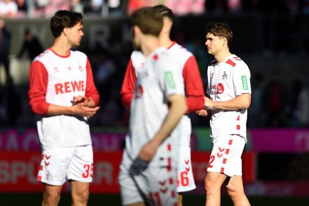 Joel Schmied (1. FC Koeln) enttaeuscht waehrend des Spiels der 2. Bundesliga zwischen dem 1. FC Köln und Fortuna Düsseldorf im RheinEnergieStadion am 23. February 2025 in Köln, Deutschland. (Foto von Ralf Treese DeFodi Images) +++ Joel Schmied (1. FC Koeln) looks dejected during the 2. Bundesliga match between 1. FC Köln and Fortuna Düsseldorf at RheinEnergieStadion on February 23, 2025 in Cologne, Germany. (Photo by Ralf Treese DeFodi Images) DFB DFL REGULATIONS PROHIBIT ANY USE OF PHOTOGRAPHS AS IMAGE SEQUENCES AND OR QUASI-VIDEO. (Photo by Ralf Treese DeFodi Images)