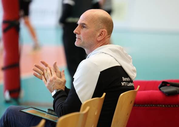 BAU 23 02 2025 Ludwigsburg Volleyball Barock Volleys Ludwigsburg vs SSG Langen, coach Michael Dornheim LB
