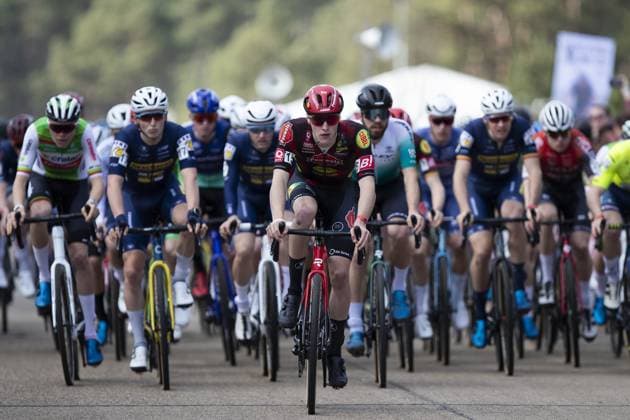 Belgian Kay De Bruyckere (C) pictured during the men s elite race at the Sluitingsprijs Oostmalle cyclocross race, Sunday 23 February 2025, in Oostmalle, the last race of the 2024-2025 cyclocross season. KRISTOFxVANxACCOM  x113112195x