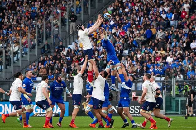 Bilder des Jahres 2025, Sport 02 Februar Sport Themen der Woche KW08 Guinness Six Nations 2025 - Italy vs France at Stadio Olimpico in Rome, Italy, on 23 February 2025. Thibaud Flament of France participates in the Guinness Six Nations 2025 match between Italy and France at Stadio Olimpico in Rome, Italy, on 23 February 2025. Final Score: ITA 24 - FRA 73, Credit:Stefano Costantino TTL Avalon Italy, Rome  Copyright: xStefanoxCostantinoxTTLx xAvalonx 0968117634