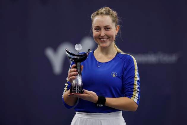 Winner Gabriela Knutson of Czech Republic poses with trophy at the ITF W75 Winter Prague Open 2025, Prague, Czech Republic, February 23, 2025. (CTKxPhoto PavelxLebeda) CTKPhotoF202502230006701  CTKPhotoF202502230006701