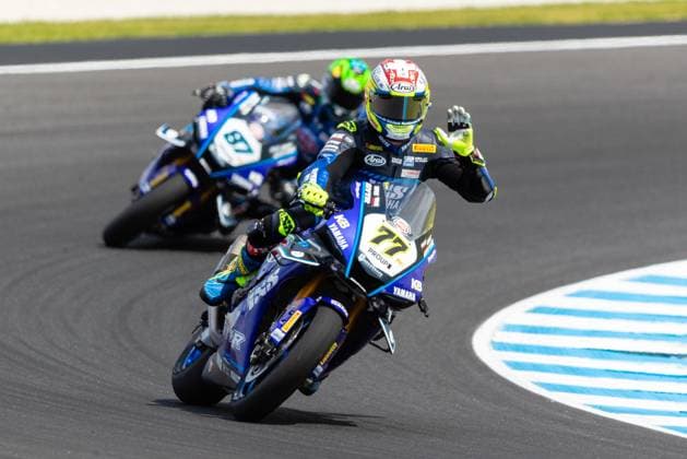 Bilder des Jahres 2025, Sport 02 Februar Sport Themen der Woche KW08 Sport Bilder des Tages PHILLIP ISLAND, AUSTRALIA - FEBRUARY 23: Dominique Aegerter (SUI) riding for GYTR GRT Yamaha WorldSBK Team during the Australian Motul FIM World Superbike Championships at the Phillip Island Grand Prix Circuit on February 23, 2025 in Phillip Island, Australia. (Photo by Dave Hewison Speed Media Icon Sportswire) WorldSBK: FEB 23 Australian Motul FIM World Superbike Championships EDITORIAL USE ONLY Icon2502231826