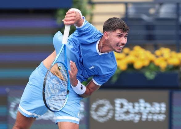 Alexei Popyrin, Dubai Duty Free Tennis Championships, Dubai, U A E Tennis Dubai Tennis Championships 2025 ATP Dubai Duty Free Tennis Stadium Dubai United Arab Emirates 24 February 2025 Copyright: xJuergenxHasenkopfx