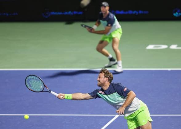 Kevin Krawietz and Tim Puetz, Men s Doubles, Dubai Duty Free Tennis Championships, Dubai, U A E Tennis Dubai Tennis Championships 2025 ATP Dubai Duty Free Tennis Stadium Dubai United Arab Emirates 24 February 2025 Copyright: xJuergenxHasenkopfx