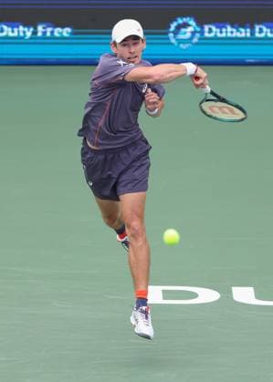 Alex De Minaur AUS , Dubai Duty Free Tennis Championships, Dubai, U A E Tennis Dubai Tennis Championships 2025 ATP Dubai Duty Free Tennis Stadium Dubai United Arab Emirates 25 February 2025 Copyright: xJuergenxHasenkopfx