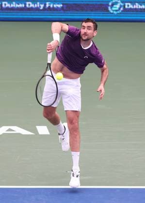 Marin Cilic CRO , Dubai Duty Free Tennis Championships, Dubai, U A E Tennis Dubai Tennis Championships 2025 ATP Dubai Duty Free Tennis Stadium Dubai United Arab Emirates 25 February 2025 Copyright: xJuergenxHasenkopfx