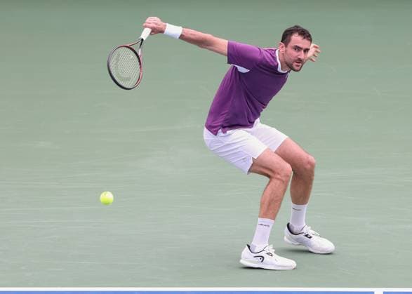 Marin Cilic CRO , Dubai Duty Free Tennis Championships, Dubai, U A E Tennis Dubai Tennis Championships 2025 ATP Dubai Duty Free Tennis Stadium Dubai United Arab Emirates 25 February 2025 Copyright: xJuergenxHasenkopfx