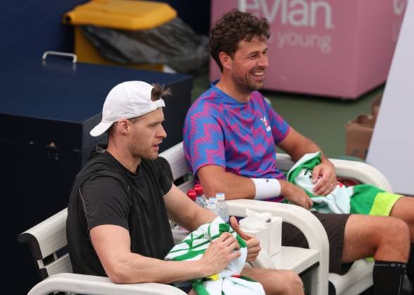 Robin Haase and Hendrik Jebens Cap , Men Doubles, Men s Doubles, Dubai Duty Free Tennis Championships, Dubai, U A E Tennis Dubai Tennis Championships 2025 ATP Dubai Duty Free Tennis Stadium Dubai United Arab Emirates 25 February 2025 Copyright: xJuergenxHasenkopfx