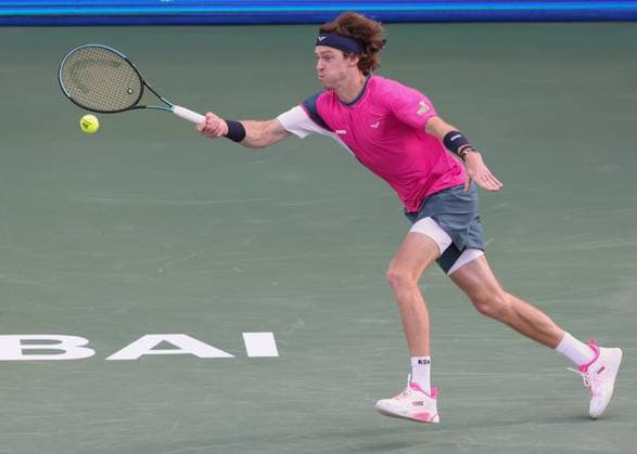 Andrey Rublev, Dubai Duty Free Tennis Championships, Dubai, U A E Tennis Dubai Tennis Championships 2025 ATP Dubai Duty Free Tennis Stadium Dubai United Arab Emirates 25 February 2025 Copyright: xJuergenxHasenkopfx