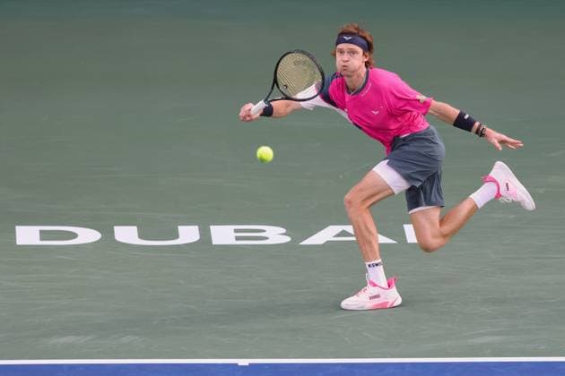 Andrey Rublev, Dubai Duty Free Tennis Championships, Dubai, U A E Tennis Dubai Tennis Championships 2025 ATP Dubai Duty Free Tennis Stadium Dubai United Arab Emirates 25 February 2025 Copyright: xJuergenxHasenkopfx
