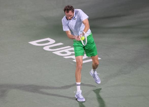Daniil Medvedev, Dubai Duty Free Tennis Championships, Dubai, U A E Tennis Dubai Tennis Championships 2025 ATP 500 Dubai Duty Free Tennis Stadium Dubai United Arab Emirates 25 February 2025 Copyright: xJuergenxHasenkopfx