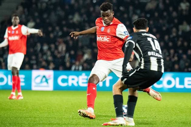 FOOTBALL : SCO Angers vs Stade de Reims - Coupe de France - Quart de Finale - 25 02 2025 Amadou KonÃ (Stade de Reims) AngersFrance  Copyright: xBaptistexAutissierx