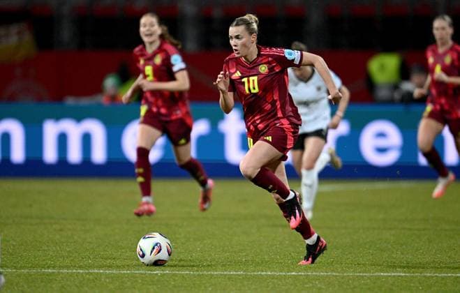 Soccer International Women National Team UEFA Women s Nations League in Nuremberg Germany Austria 25 02 2025 Laura Freigang Germany