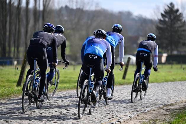 Flanders Classics opening weekend 2025 - training session 26 02 2025 GENT, BELGIUM - FEBRUARY 26 : riders of Israel - Premier Tech pictured during a during a training session ahead of the Flanders Classics opening weekend with Omloop Het Nieuwsblad and Kuurne Brussel Kuurne on February 26, 2025 in Gent, Belgium, 26 02 2025 Gent Belgium  Copyright: xJanxDexMeuleneirx