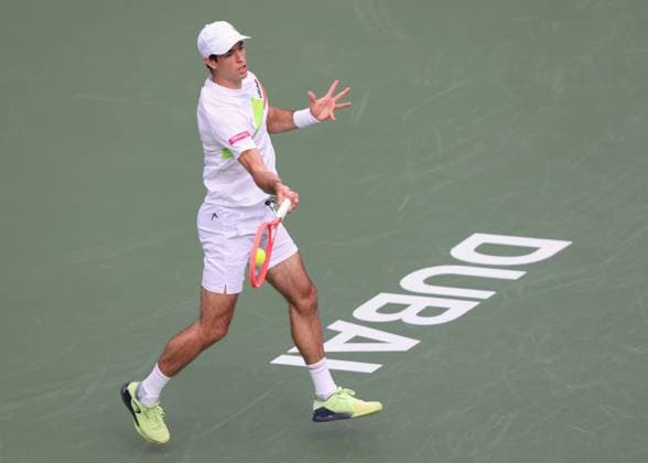 Nuno Borges POR , Dubai Duty Free Tennis Championships, Dubai, U A E Tennis Dubai Tennis Championships 2025 ATP 500 Dubai Duty Free Tennis Stadium Dubai United Arab Emirates 26 February 2025 Copyright: xJuergenxHasenkopfx