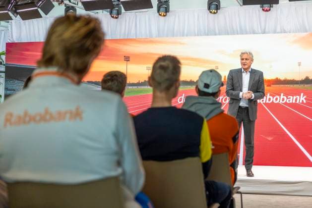 Rabobank new sponsor pressconference UTRECHT, NETHERLANDS - FEBRUARY 27 : Stefaan Decraene CEO of Rabobank during the Rabobank new sponsorship presentation pictured on February 27, 2025 in Utrecht, Netherlands, 27-02-25 Utrecht Netherlands  Copyright: xXavierxPironx