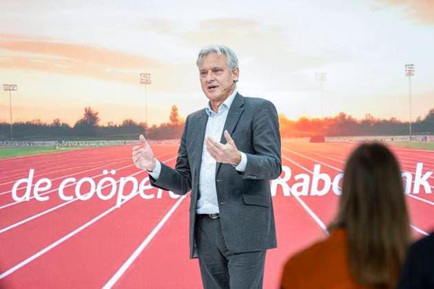 Rabobank new sponsor pressconference UTRECHT, NETHERLANDS - FEBRUARY 27 : Stefaan Decraene CEO of Rabobank during the Rabobank new sponsorship presentation pictured on February 27, 2025 in Utrecht, Netherlands, 27-02-25 Utrecht Netherlands  Copyright: xXavierxPironx
