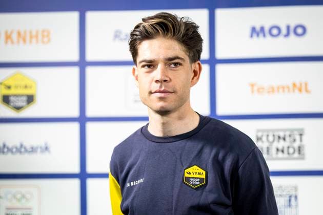 Rabobank new sponsor pressconference UTRECHT, NETHERLANDS - FEBRUARY 27 : Wout Van Aert of Visma Lease a Bike during an interview during the Rabobank new sponsorship presentation pictured on February 27, 2025 in Utrecht, Netherlands, 27-02-25 Utrecht Netherlands  Copyright: xXavierxPironx