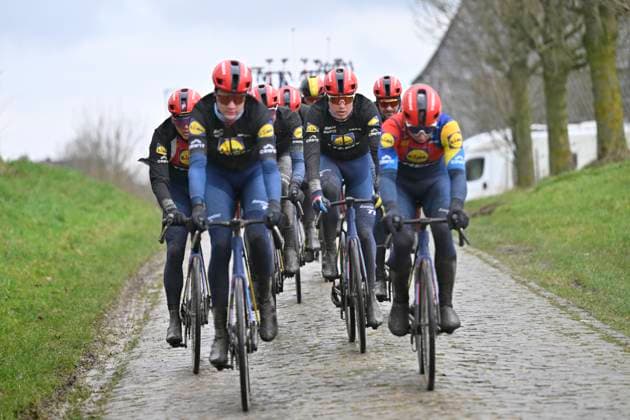 Flanders Classics opening weekend 2025 - training session 27 02 2025 GENT, BELGIUM - FEBRUARY 27 : riders of Lidl - Trek pictured during a training session ahead of the Flanders Classics opening weekend with Omloop Het Nieuwsblad and Kuurne Brussel Kuurne on February 27, 2025 in Gent, Belgium, 27 02 2025 Gent Belgium  Copyright: xJanxDexMeuleneirx