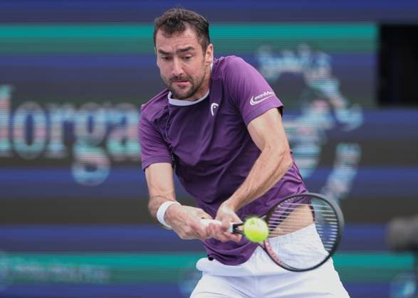 Marin Cilic CRO , Dubai Duty Free Tennis Championships, Dubai, U A E Tennis Dubai Tennis Championships 2025 ATP 500 Dubai Duty Free Tennis Stadium Dubai United Arab Emirates 27 February 2025 Copyright: xJuergenxHasenkopfx