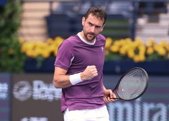 Marin Cilic CRO makes a fist and cheers,Cheers,Joy,Emotion, Dubai Duty Free Tennis Championships, Dubai, U A E Copyright: xJuergenxHasenkopfx