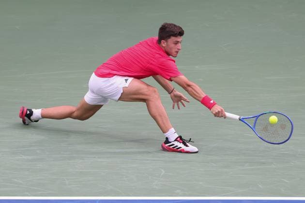 Luca Nardi ITA , Dubai Duty Free Tennis Championships, Dubai, U A E Tennis Dubai Tennis Championships 2025 ATP 500 Dubai Duty Free Tennis Stadium Dubai United Arab Emirates 27 February 2025 Copyright: xJuergenxHasenkopfx