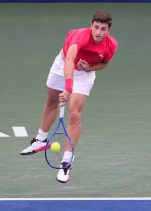 Luca Nardi ITA , Dubai Duty Free Tennis Championships, Dubai, U A E Tennis Dubai Tennis Championships 2025 ATP 500 Dubai Duty Free Tennis Stadium Dubai United Arab Emirates 27 February 2025 Copyright: xJuergenxHasenkopfx