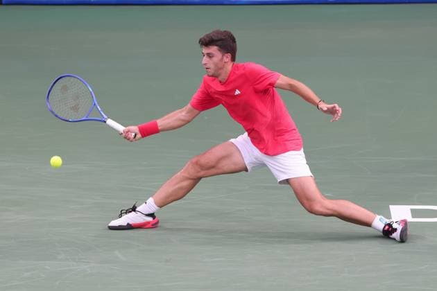 Luca Nardi ITA , Dubai Duty Free Tennis Championships, Dubai, U A E Tennis Dubai Tennis Championships 2025 ATP 500 Dubai Duty Free Tennis Stadium Dubai United Arab Emirates 27 February 2025 Copyright: xJuergenxHasenkopfx