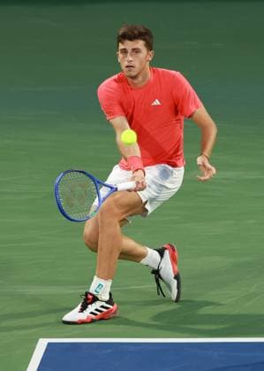Luca Nardi ITA , Dubai Duty Free Tennis Championships, Dubai, U A E Tennis Dubai Tennis Championships 2025 ATP 500 Dubai Duty Free Tennis Stadium Dubai United Arab Emirates 27 February 2025 Copyright: xJuergenxHasenkopfx