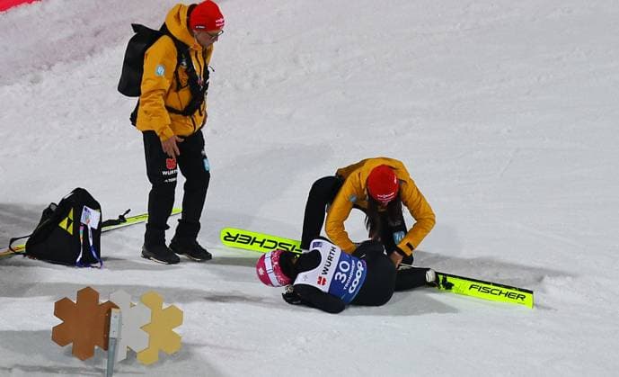 Sport Themen der Woche KW09 Sport Bilder des Tages NORDIC SKIING - FIS Nordic WC Trondheim 2025 TRONDHEIM,NORWAY,27.FEB.25 - NORDIC SKIING, Ski jumping, Skispringen, Ski, nordisch - FIS Nordic World Ski Championships, normal hill, qualification, ladies. Image shows Luisa Goerlich (GER).  GEPAxpictures xThomasxBachun