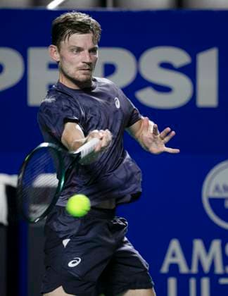 (250228) -- ACAPULCO, Feb. 28, 2025 -- David Goffin of Belgium hits a return during the singles quarterfinal match against Nakashima Brandon of the United States at the 2025 ATP, Tennis Herren Mexican Open tennis tournament in Acapulco, Mexico, Feb. 27, 2025. ) (SP)MEXICO-ACAPULCO-TENNIS-ATP-MEXICAN OPEN-SINGLES-QUARTERFINAL LixMengxin 