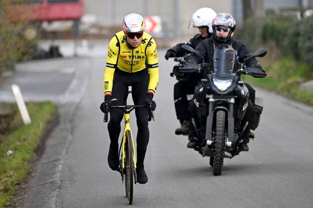 Flanders Classics opening weekend 2025 - training session 28 02 2025 GENT, BELGIUM - FEBRUARY 28 : Van Aert Wout (BEL) of Team Visma - Lease a Bike pictured during a training session ahead of the Flanders Classics opening weekend with Omloop Het Nieuwsblad and Kuurne Brussel Kuurne on February 28, 2025 in Gent, Belgium, 28 02 2025 Gent Belgium  Copyright: xNicoxVereeckenx