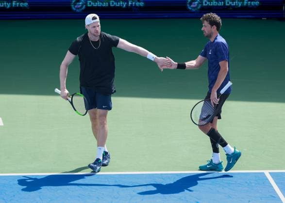 Robin Haase and Hendrik Jebens Cap , Men s Doubles, Dubai Duty Free Tennis Championships, Dubai, U A E Copyright: xJuergenxHasenkopfx
