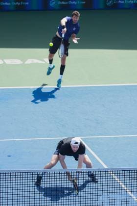 Robin Haase and Hendrik Jebens, Men s Doubles, Dubai Duty Free Tennis Championships, Dubai, U A E Tennis Dubai Tennis Championships 2025 ATP 500 Dubai Duty Free Tennis Stadium Dubai United Arab Emirates 28 February 2025 Copyright: xJuergenxHasenkopfx