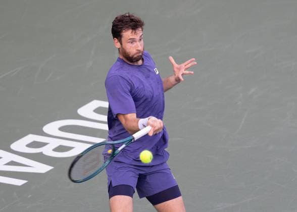 Quentin Halys, Dubai Duty Free Tennis Championships, Dubai, U A E Tennis Dubai Tennis Championships 2025 ATP 500 Dubai Duty Free Tennis Stadium Dubai United Arab Emirates 28 February 2025 Copyright: xJuergenxHasenkopfx