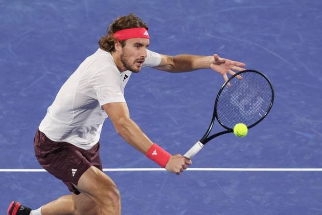 Stefanos Tsitsipas, Dubai Duty Free Tennis Championships, Dubai, U A E Tennis Dubai Tennis Championships 2025 ATP 500 Dubai Duty Free Tennis Stadium Dubai United Arab Emirates 28 February 2025 Copyright: xJuergenxHasenkopfx