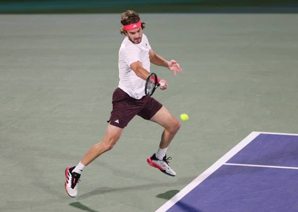 Stefanos Tsitsipas, Dubai Duty Free Tennis Championships, Dubai, U A E Tennis Dubai Tennis Championships 2025 ATP 500 Dubai Duty Free Tennis Stadium Dubai United Arab Emirates 28 February 2025 Copyright: xJuergenxHasenkopfx