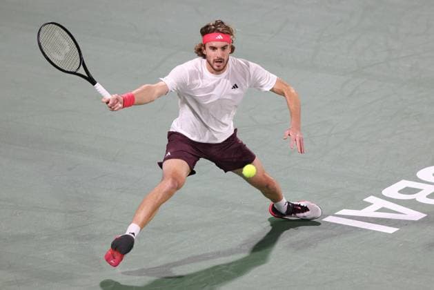 Stefanos Tsitsipas, Dubai Duty Free Tennis Championships, Dubai, U A E Tennis Dubai Tennis Championships 2025 ATP 500 Dubai Duty Free Tennis Stadium Dubai United Arab Emirates 28 February 2025 Copyright: xJuergenxHasenkopfx