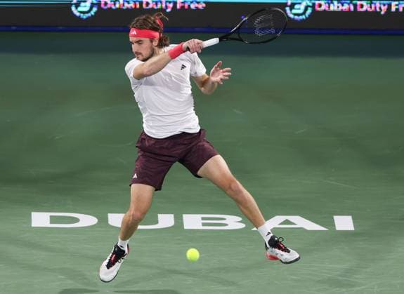 Stefanos Tsitsipas, Dubai Duty Free Tennis Championships, Dubai, U A E Tennis Dubai Tennis Championships 2025 ATP 500 Dubai Duty Free Tennis Stadium Dubai United Arab Emirates 28 February 2025 Copyright: xJuergenxHasenkopfx