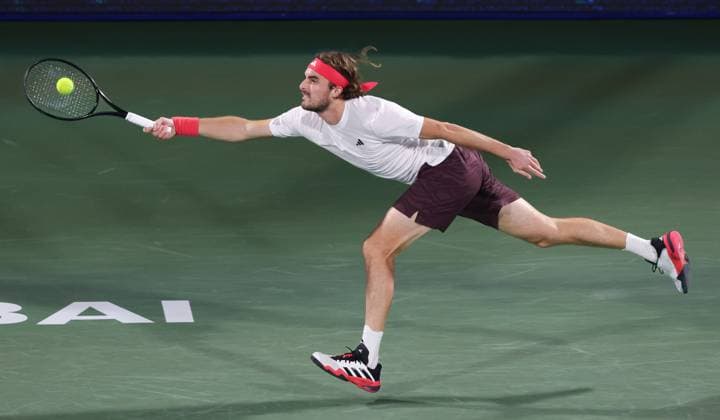 Stefanos Tsitsipas, Dubai Duty Free Tennis Championships, Dubai, U A E Tennis Dubai Tennis Championships 2025 ATP 500 Dubai Duty Free Tennis Stadium Dubai United Arab Emirates 28 February 2025 Copyright: xJuergenxHasenkopfx
