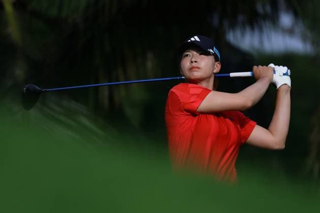 HSBC Women s World Championship, WM, Weltmeisterschaft 2025 Hinako Shibuno of Japan competes during round three of the HSBC Women s World Championship 2025 at Sentosa Golf Club in Singapore, on March 1, 2025. Singapore Singapore  Copyright: xSuhaimixAbdullahx originalFilename:abdullah-notitle250301_np51z.jpg