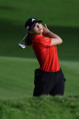 HSBC Women s World Championship, WM, Weltmeisterschaft 2025 Hinako Shibuno of Japan competes during round three of the HSBC Women s World Championship 2025 at Sentosa Golf Club in Singapore, on March 1, 2025. Singapore Singapore  Copyright: xSuhaimixAbdullahx originalFilename:abdullah-notitle250301_np8eT.jpg