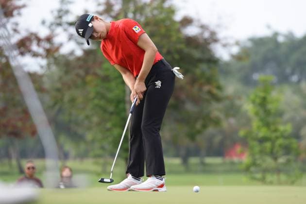 HSBC Women s World Championship, WM, Weltmeisterschaft 2025 Hinako Shibuno of Japan competes during round three of the HSBC Women s World Championship 2025 at Sentosa Golf Club in Singapore, on March 1, 2025. Singapore Singapore  Copyright: xSuhaimixAbdullahx originalFilename:abdullah-notitle250301_npR57.jpg