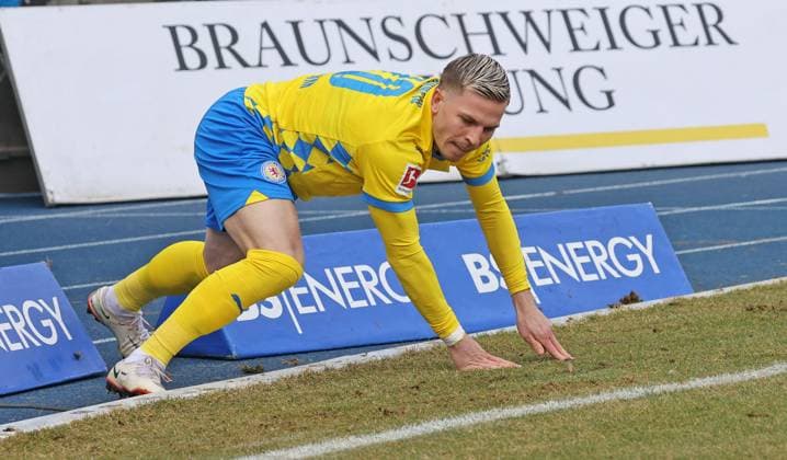 Eintracht BS vs SSV Ulm 1846 Braunschweig, 01 03 2025, Football, Season 24 25, 2 Bundesliga, 24 Matchday, Eintracht Braunschweig vs SSV Ulm 1846, Picture shows Lino Tempelmann BTSV, 20 Braunschweig