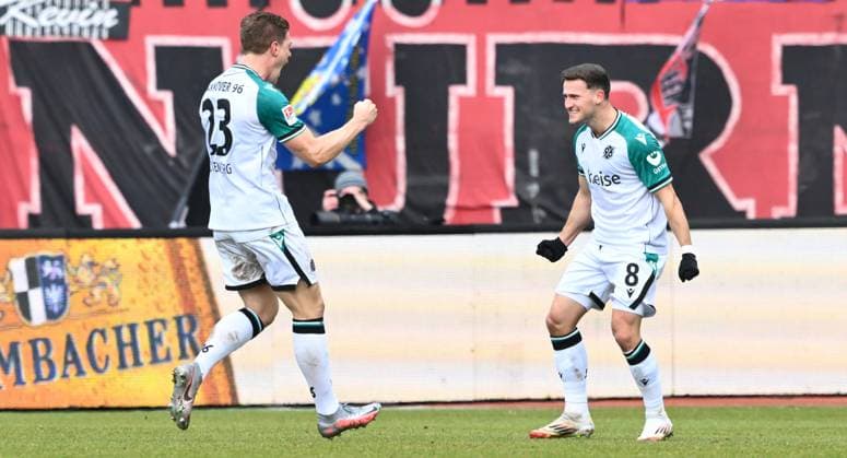01 03 2025 Soccer Season 2024 2025 2 Soccer Bundesliga 24 Matchday 1 FC Nürnberg FCN Club Hannover 96 H96 Sportfoto Zink xwoxzix DFL regulations prohibit any use of photographs as image sequences and or quasi video only for editorial use Torjubel Jubel nach Treffer Tor Torschuß zum 1 1 durch Enzo Leopold 8, Hannover 96 H96 Marcel Halstenberg 23, Hannover 96 H96 Enzo Leopold 8, Hannover 96 H96