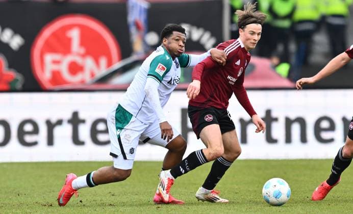 01 03 2025 Soccer Season 2024 2025 2 Soccer Bundesliga 24 Matchday 1 FC Nürnberg FCN Club Hannover 96 H96 Sportfoto Zink xwoxzix DFL regulations prohibit any use of photographs as image sequences and or quasi video only for editorial use Jessic Ngankam 7, Hannover 96 H96 Caspar Jander 20, 1 FC Nürnberg FCN