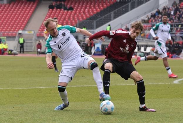 01 03 2025 Soccer Season 2024 2025 2 Soccer Bundesliga 24 Matchday 1 FC Nürnberg FCN Club Hannover 96 H96 Sportfoto Zink DaMa xdaxmax DFL regulations prohibit any use of photographs as image sequences and or quasi video only for editorial use Havard Nielsen 16, Hannover 96 H96 Tim Drexler 5, 1 FC Nürnberg FCN