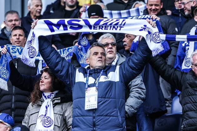Sports, Football, Regionalliga West Season 2024 2025 24 Matchday MSV Duisburg SC Fortuna Köln 01 03 2025, schauinsland reisen arena Christian Stiefelhagen President MSV Duisburg Duisburg schauinsland reisen arena Nordrhein Westfahlen Germany