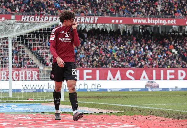 01 03 2025 Soccer Season 2024 2025 2 Soccer Bundesliga 24 Matchday 1 FC Nürnberg FCN Club Hannover 96 H96 Sportfoto Zink DaMa xdaxmax DFL regulations prohibit any use of photographs as image sequences and or quasi video only for editorial use Janis Antiste 28, 1 FC Nürnberg FCN disappointed disappointment